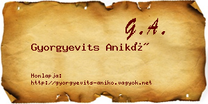 Gyorgyevits Anikó névjegykártya
